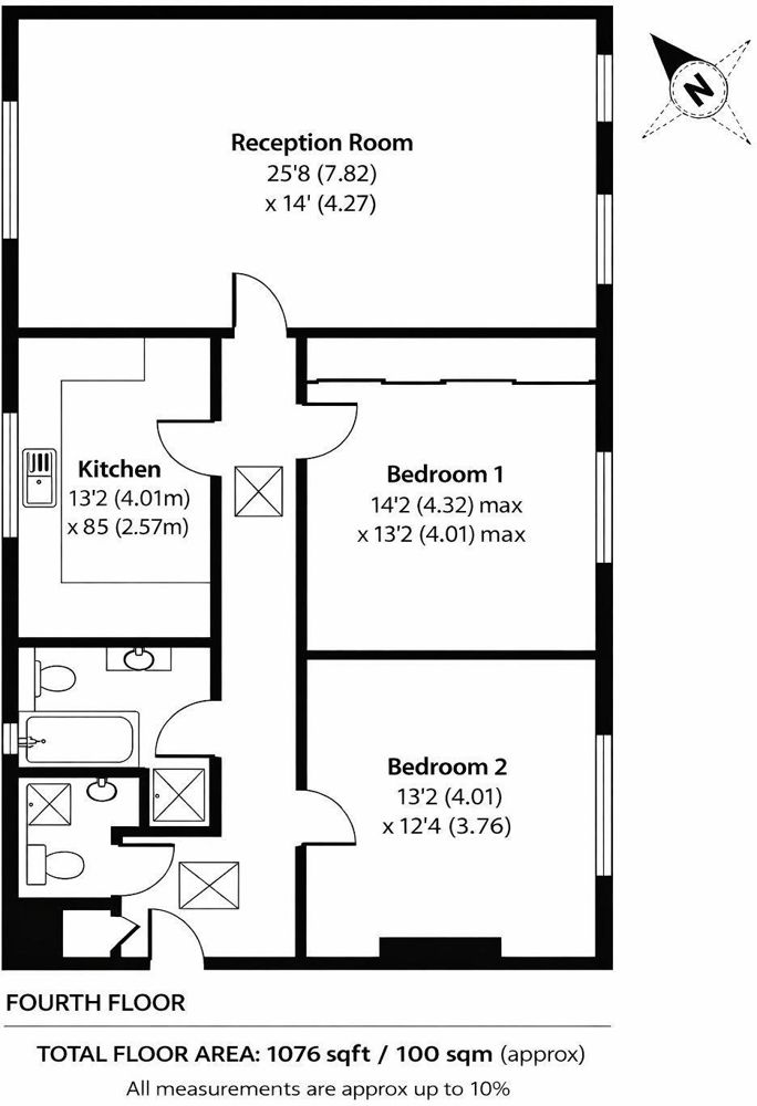 Floor plan of the Herga Court apartment